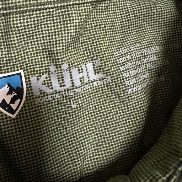 Kuhl Eluxur Short Sleeve Plaid Pearl Snap Western Shirt Men's Size Large Green - Picture 2 of 6